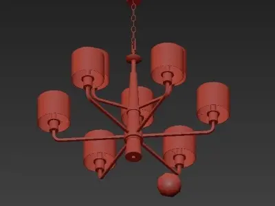 Palacio Collection 9 Light Vintage Gold Chandelier with Shade 3D model