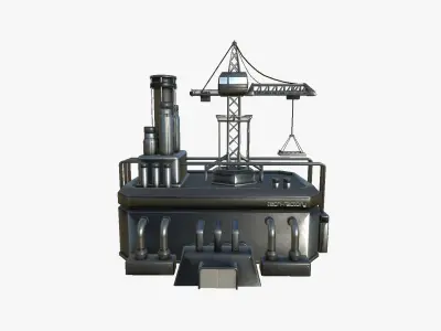 SciFi Factory A09 Dark Metal - Sci Fi Exterior Design Low-poly 3D model