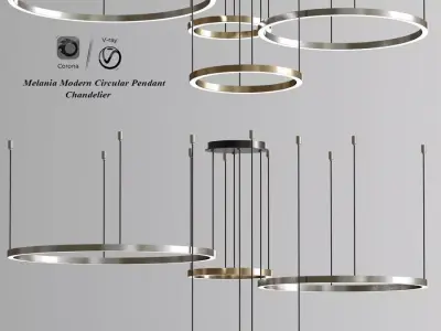 Melania Modern Circular Pendant 3D model