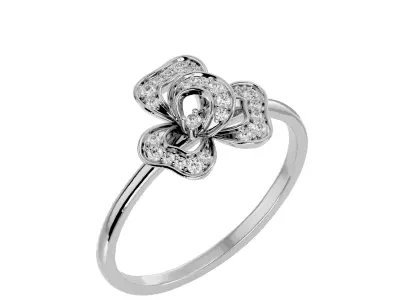 Light Minimalist Diamond Ring 3D print model 33