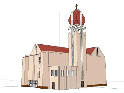 Architecture-Religion-God-Culture-Temple-070 church with roof 3D model