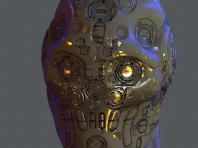 Gas mask helmet 3d model scifi Low-poly Low-poly 3D model  Low-poly 3D model