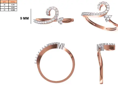 Ladies-Elegant Stone Rings For Womens 11 3D print model