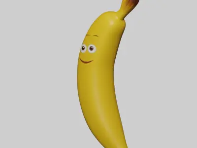 Hand Painted Banana Character Free 3D model