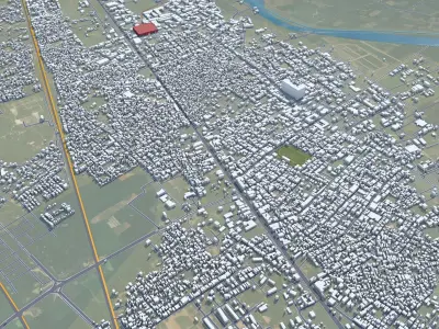 Moradabad Uttar Pradesh India 15km AI Low-poly 3D model