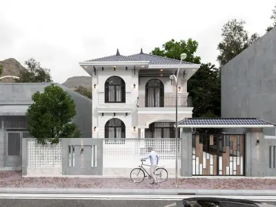 Mediterranean Revival style exterior 3D model