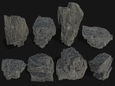cliff rocks - 3D Models PBR Pack 11 Low-poly 3D model