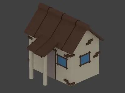 Low Poly Village assets Low-poly 3D model