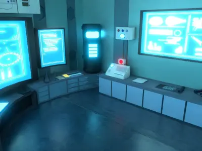 3D Model of a Futuristic Laboratory by AKIRAA-LM Low-poly 3D model