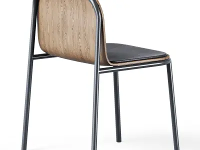Wooden Upholstered Shell Chair by Annud 3D model
