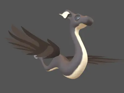 Cartoon Dragon Character v1 004 Low-poly 3D model