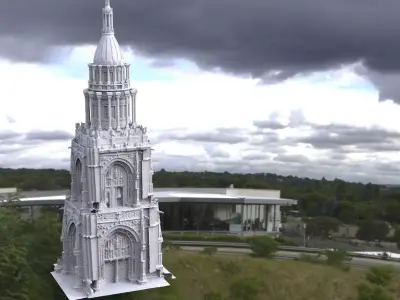 Gothic Cathedral tower Dome 3D model