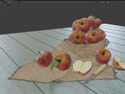 Apples in the bowl 3D model