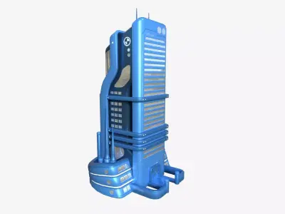 SciFi Building A03 Blue - Sci Fi Exterior Design Low-poly 3D model