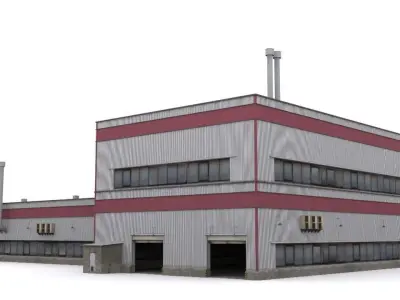Hangar a3 Low-poly 3D model
