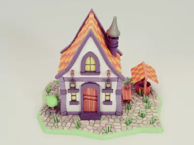 cartoon house 01 Low-poly 3D model