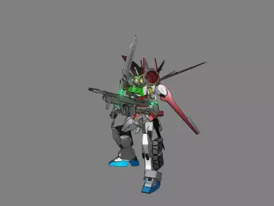 Attacker Gundam B 6 3D model