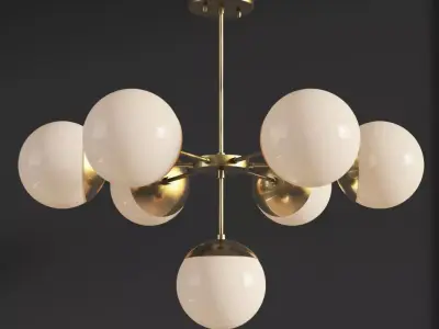 Suspension light copper light chandelier 7 3D model