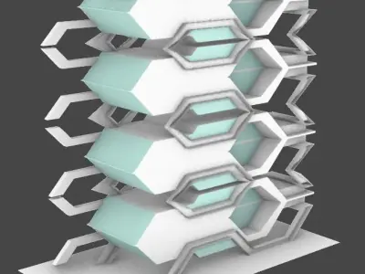 futuristic building space style 3D model 3D model