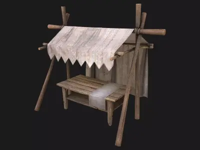 Medieval Market Stalls Tent   Low-poly 3D model