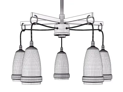 Sea Gull Lighting 5-Light Brushed Nickel Single Tier Chandelier  3D model
