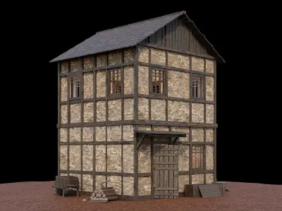 Medieval Village Asset 05 - 4K Textures Game Ready Low-poly 3D model