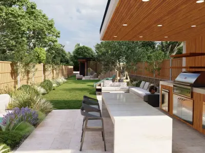 Garden Landscape 3D Model - SketchUp and Lumion Scene  3D model