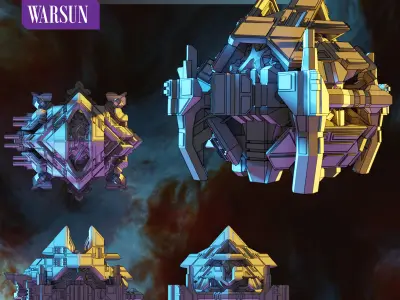 Twilight Imperium - Mahact Ships - 3D Print Models 3D print model