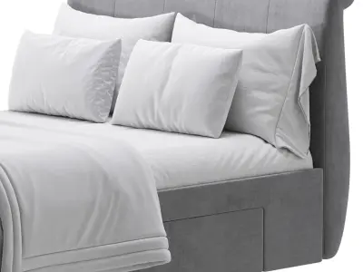 Lucia Upholstered Bed 3D model