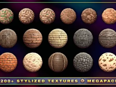 1200 Stylized Textures - Megapack Texture