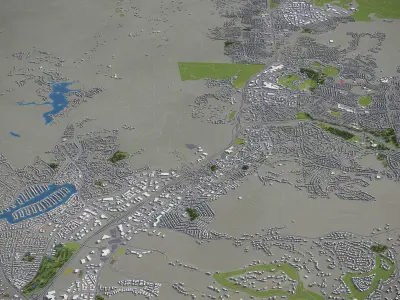 Thousand Oaks  Low-poly 3D model