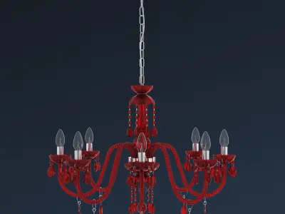 Chandelier Masiero Milord 8 VV Red 3D model