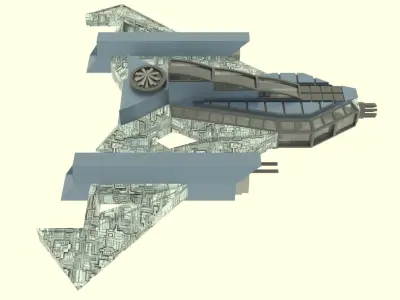Jupiter - 500 Spaceship  Low-poly 3D model