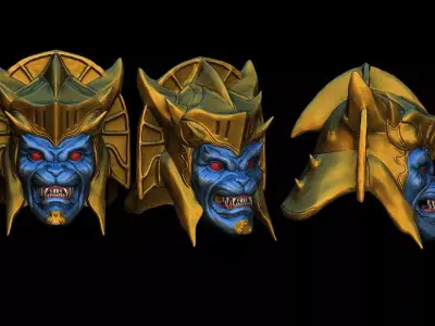 power rangers Goldar head 3D model