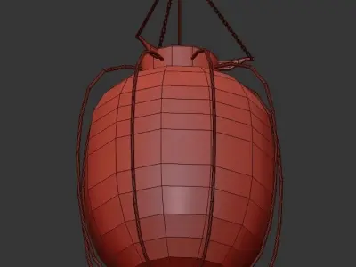 BOWLINE pendant light with glass cage and brass finish 3D model