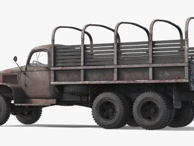 Old Worn Army Troop Carrier Open Frame 