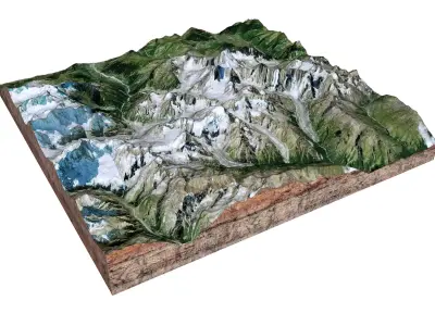 Glacier Mestia Svaneti Georgia 3D model