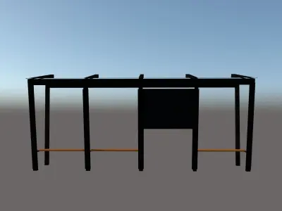 Modern bus stop Low-poly 3D model