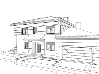 modern house for 3d rendering and for games and for twinmotion 3D model