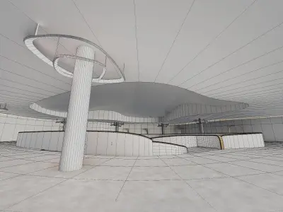 Sci fi Futuristic Exbition Interior Futuristic Expo Center 3D model