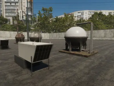 HQ Rooftop Props Collection - PBR Low-poly 3D model