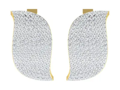 Light Weight Yellow Gold Diamond Earring EZ BI-17 3D print model