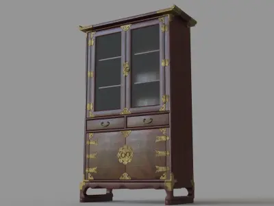 Antique China Cabinet 3D model