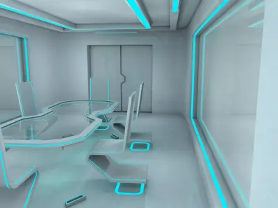 Sci Fi Office Room  3D model