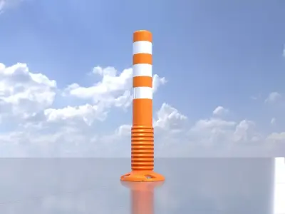Flexible Traffic Bollard 750 Low-poly 3D model