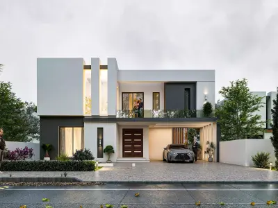 Modern House Vray HDRI Render 3D model