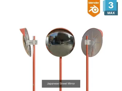 Japanese City Street Urban Prop Set 3D Model Pack