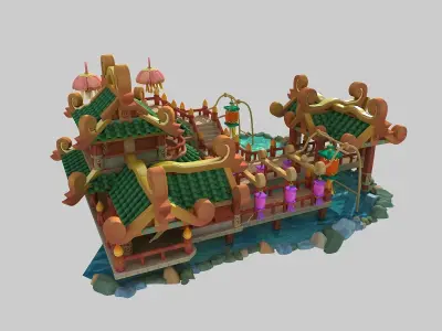Cartoon Fantasy Architecture 3D model