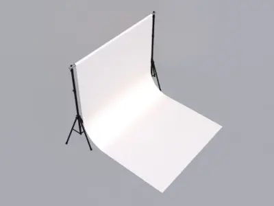 Empty Photo Studio White Backdrop Kit 3D model