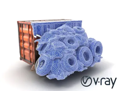 Urban Waste Environment Scene model pack Low-poly 3D model